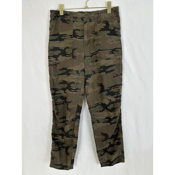 Sanctuary Pants - Sanctuary Standard Surplus sz 28 Cropped Camo Linen Pants Women's